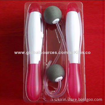 Cordless digital jumping ropes, plastic ABS case with PVC rope, 25cm in length with the ball